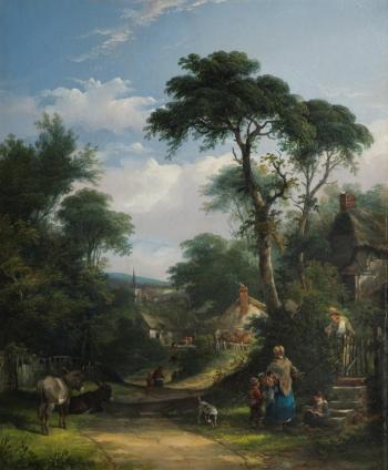 Landscape with Figures and Donkeys
