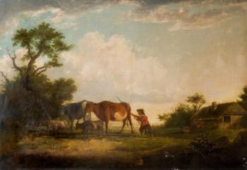 Landscape with cattle and cowherd