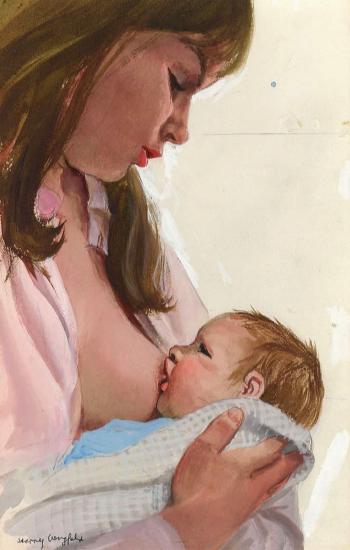 Breastfeeding - Talk About Baby.  Ladybird Illustration.