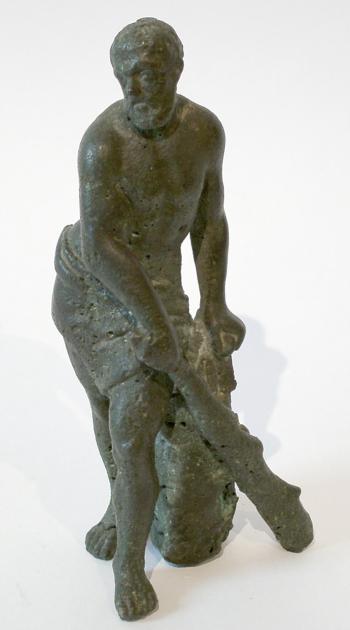 A Bronze Figure of Hercules Holding a Club in his Right Hand